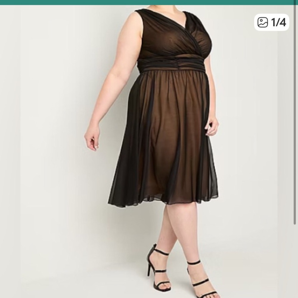 Connected Apparel Womens Sleeveless Midi Fit + Flare Dress Plus NEW …